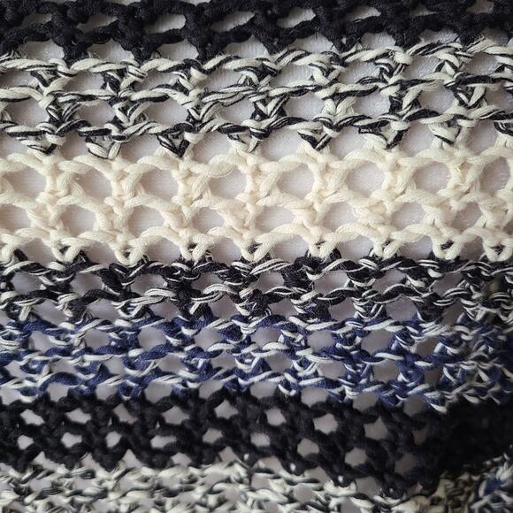 FREE PEOPLE Oversized Dolman Open Knit Stripes Linen Cotton Women Sweater XS - Picture 13 of 15